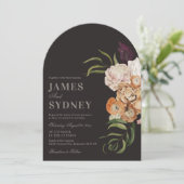 Dark Florals Arch Photo Wedding Invitation 招待状 (スタンド正面)