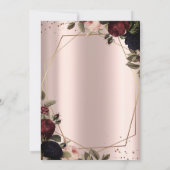 Dark Flowers Crown Rose Gold Dress Quinceañera   招待状 (裏面)