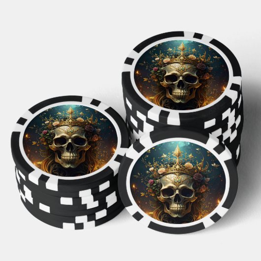 Dark Forest Skull Poker Chip ポーカーチップ (積み重ね)