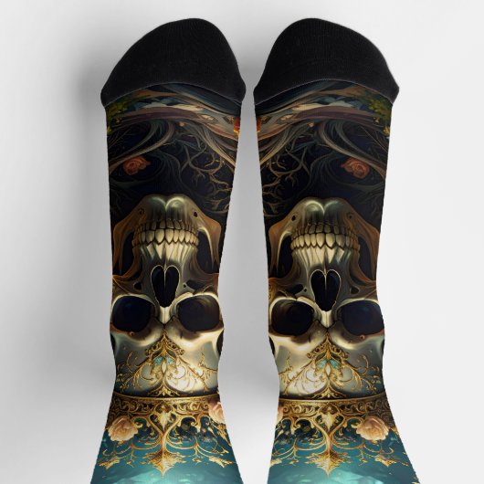 Dark Forest Skull Socks ソックス (上部)