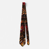 Dark Garden Autumn Glow Flowers Fall  Neck Tie ネクタイ (正面)