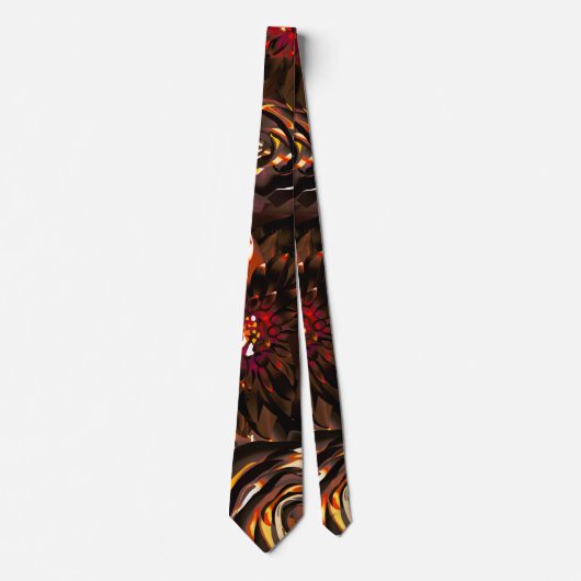 Dark Garden Autumn Glow Flowers Fall  Neck Tie ネクタイ (正面)