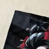 Dark Geisha Portrait Japanese Gothic Art ビーチタオル (インサイチュ)