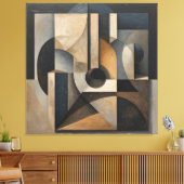 Dark Geometric Abstract キャンバスプリント (インサイチュ (リビング))