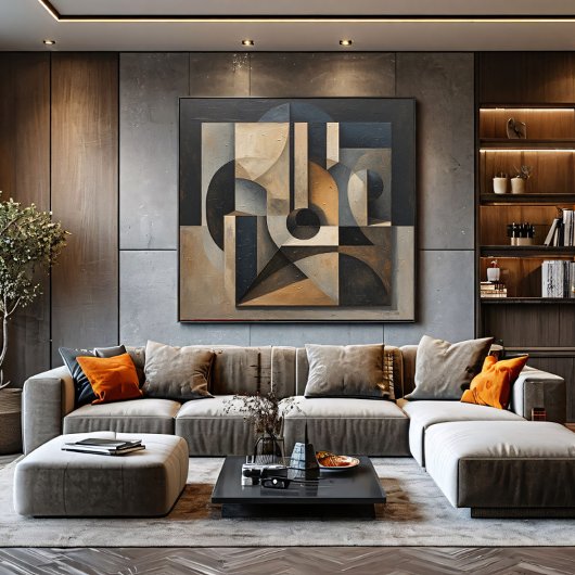 Dark Geometric Abstract キャンバスプリント