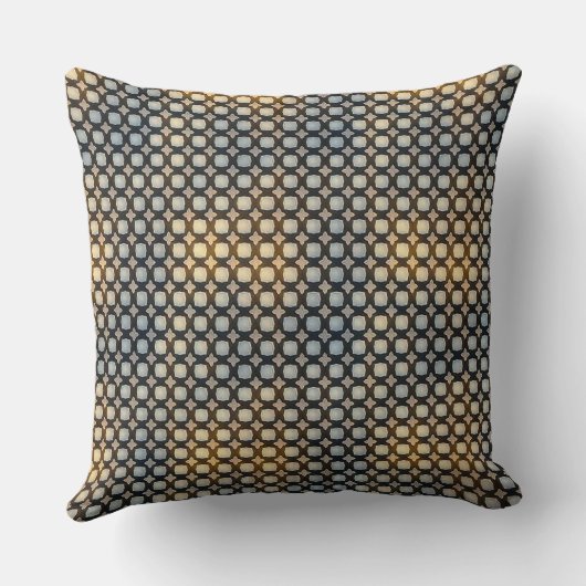 Dark Geometric Grid Abstract Pattern Design 1300 クッション (裏面)