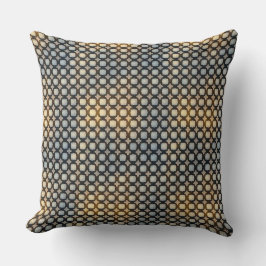 Dark Geometric Grid Abstract Pattern Design 1300 クッション