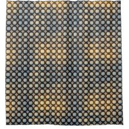Dark Geometric Grid Abstract Pattern Design 1300 シャワーカーテン