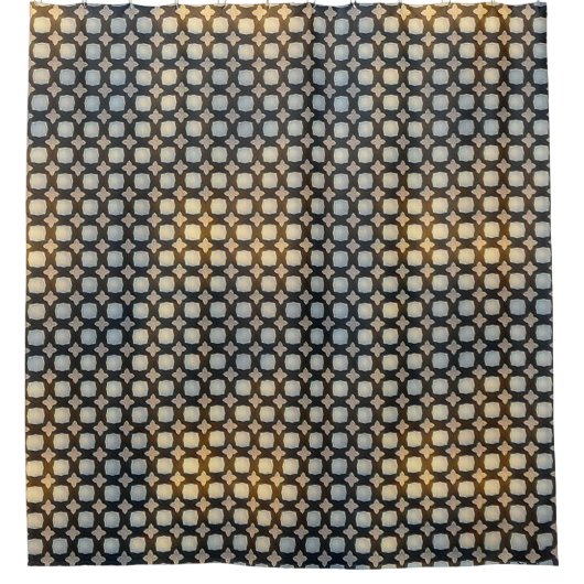 Dark Geometric Grid Abstract Pattern Design 1300 シャワーカーテン (正面)