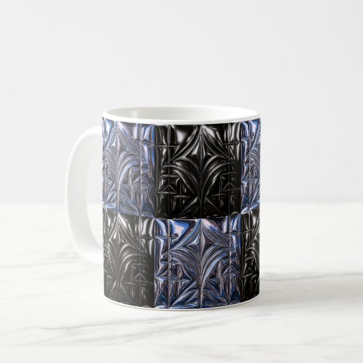 Dark Geometric Mug" コーヒーマグカップ (正面左)