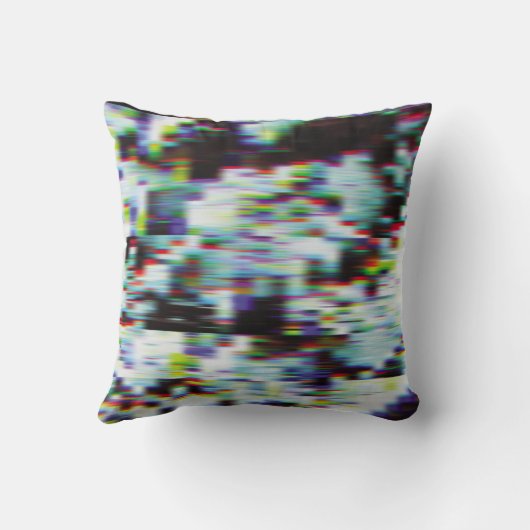 Dark glitch background, illustration. Black, blue, クッション (裏面)