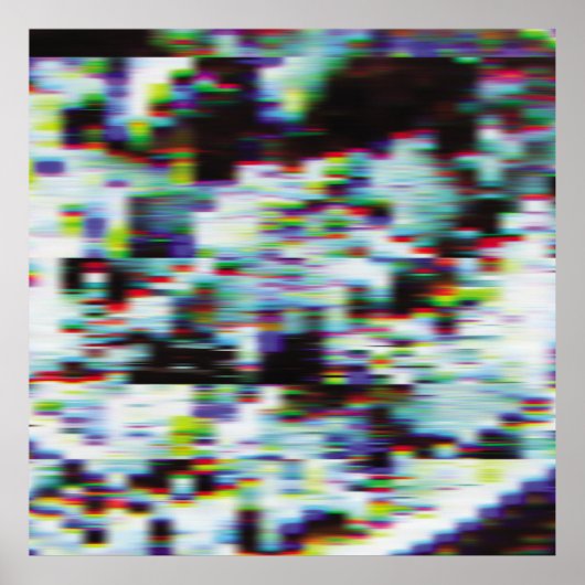 Dark glitch background, illustration. Black, blue, ポスター (正面)