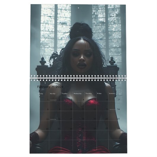 Dark Goddess Halloween Collection Calendar カレンダー (2月 2026)