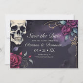 Dark Gohic Skull & Rose Elegant Handfasting セーブザデート (正面)