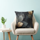 Dark Gold Botanical Throw Pillow クッション (椅子)