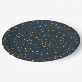 Dark Gold Starry Night Holiday Pattern Plates ペーパープレート (アングル)