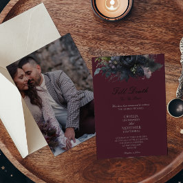 Dark Gothicフローラフォーマル Til Death結婚 Photo's 招待状