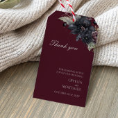 Dark Gothicフローラブルゴーニュ結婚ーありがとうございます ギフトタグ