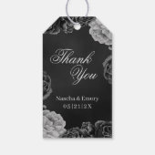 Dark Gothicフローラ水彩色結婚お礼 ギフトタグ (裏面)