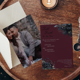 Dark GothicフローラTil Death Photo 結婚's 招待状