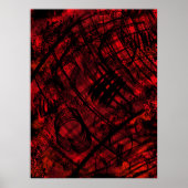 Dark Gothic Abstract Wall Art Red and Black Poster ポスター (正面)