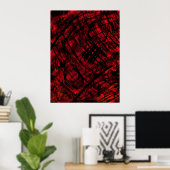Dark Gothic Abstract Wall Art Red and Black Poster ポスター (ホームオフィス)