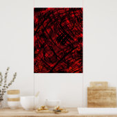 Dark Gothic Abstract Wall Art Red and Black Poster ポスター (キッチン)