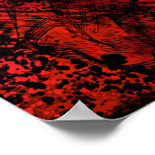 Dark Gothic Abstract Wall Art Red and Black Poster ポスター (角)