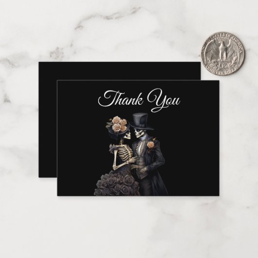 Dark  Gothic Alternative Halloween wedding ノートカード (正面/裏面インサイチュ)