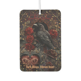 Dark Gothic Beauty Red Roses Black Crow Raven Bird カーエアーフレッシュナー