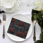 Dark Gothic Black Red RoseフローラEメール オールインワン招待状