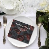 Dark Gothic Black Red RoseフローラEメール オールインワン招待状