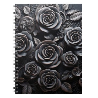 Dark Gothic Boho Black Roses Floral ノートブック