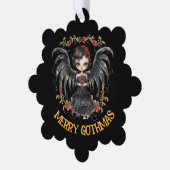 Dark Gothic Christmas Angel オーナメントカード (左)