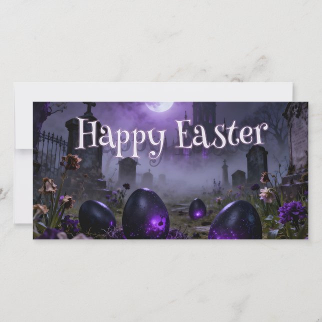 Dark Gothic Easter Scene with Glowing Eggs (正面)