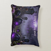 Dark Gothic Easter Scene with Glowing Eggs アクセントクッション (裏面(縦))