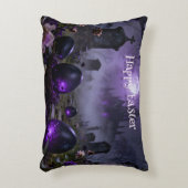 Dark Gothic Easter Scene with Glowing Eggs アクセントクッション (正面(垂直))