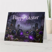 Dark Gothic Easter Scene with Glowing Eggs カード (正面)
