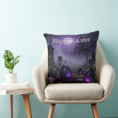 Dark Gothic Easter Scene with Glowing Eggs クッション (椅子)