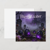 Dark Gothic Easter Scene with Glowing Eggs ノートカード (正面/裏面)