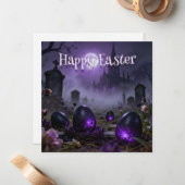Dark Gothic Easter Scene with Glowing Eggs ノートカード (正面/裏面インサイチュ)