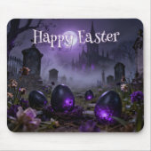 Dark Gothic Easter Scene with Glowing Eggs マウスパッド (正面)