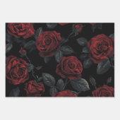 Dark Gothic Floral Decoupage Paper – Romantic Rose ラッピングペーパーシート (正面2)