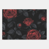 Dark Gothic Floral Decoupage Paper – Romantic Rose ラッピングペーパーシート (正面)