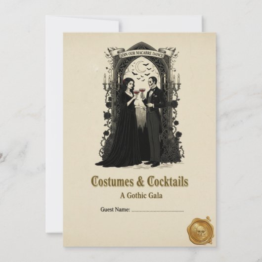 Dark Gothic Gala Costumes & Cocktails Halloween  招待状 (裏面)