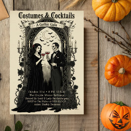 Dark Gothic Gala Costumes & Cocktails Halloween  招待状
