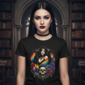 Dark Gothic Gay Pride With Skull and Candles Tシャツ