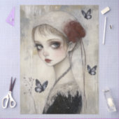 Dark Gothic Grunge Girl Decoupage 薄葉紙 (クラフト)