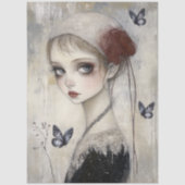 Dark Gothic Grunge Girl Decoupage 薄葉紙 (正面)