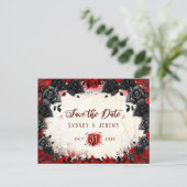 Dark Gothic Halloween日付のポストカードを保存 ポストカード (スタンド正面)